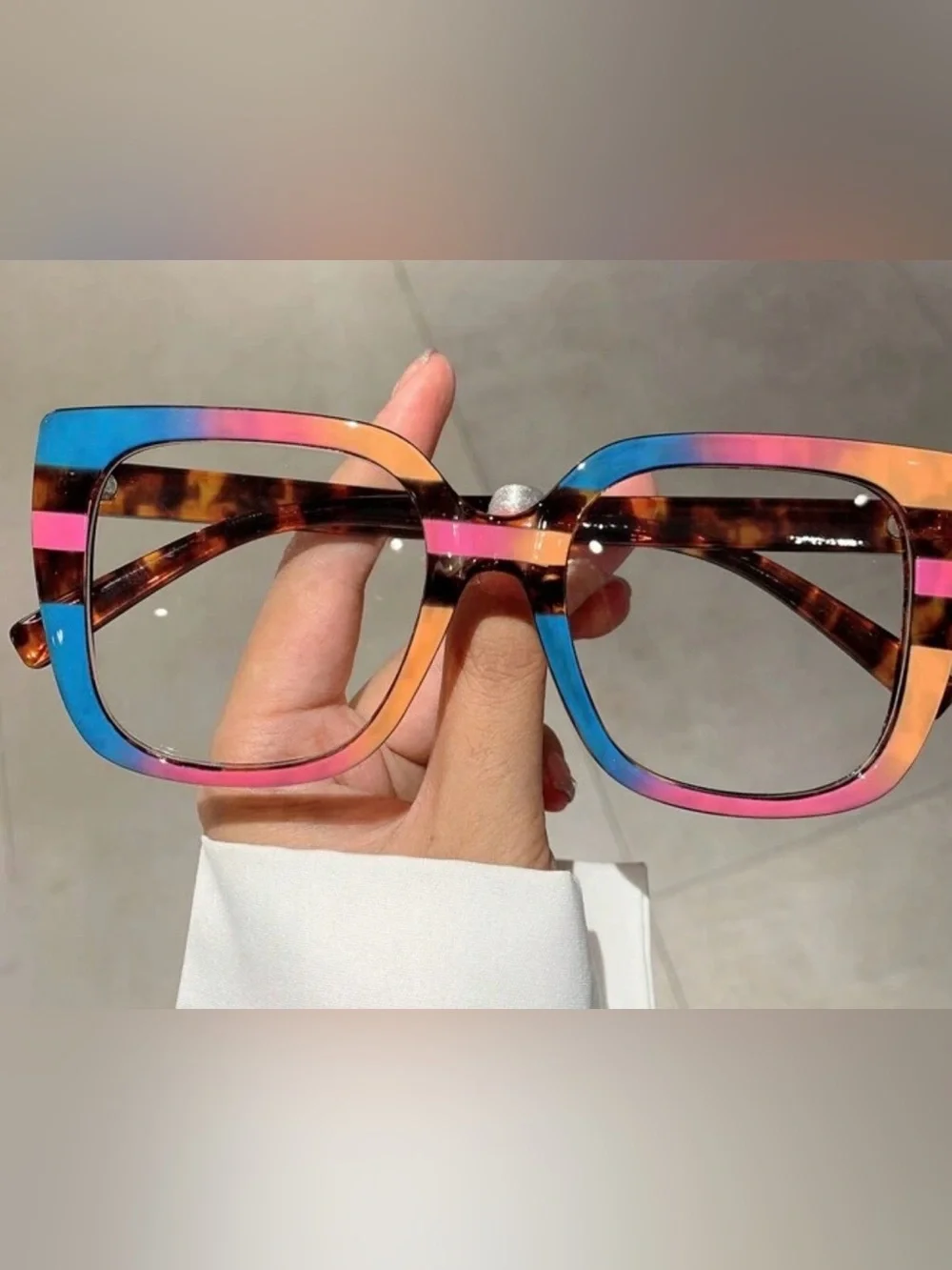 Multicolor block  Tortoiseshell Square Fashion Eyeglass Frames
